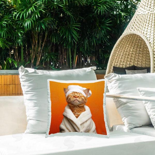 Stupell Industries RB | Cat In Bath Towel Printed Throw Pillow