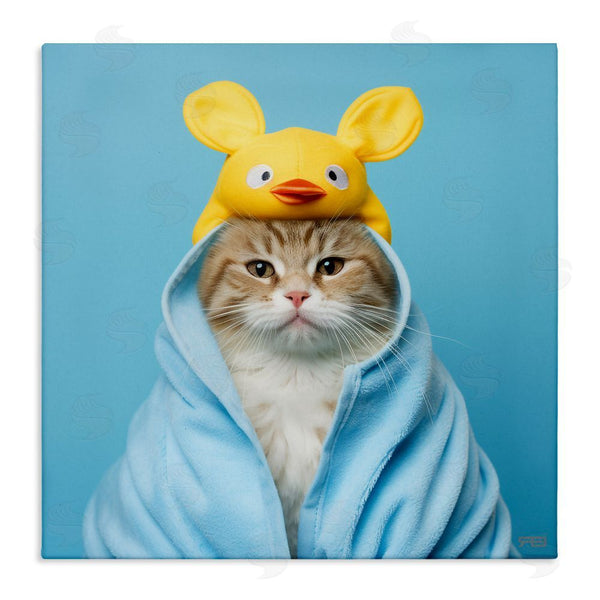 stupell industries RB | Cat in Cozy Bathrobe Wall Art