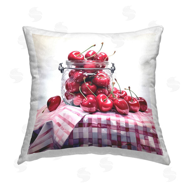 stupell industries RB | Cherries in Country Jar Printed Throw Pillow