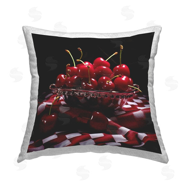 Stupell Industries RB | Cherries On Plaid Printed Throw Pillow