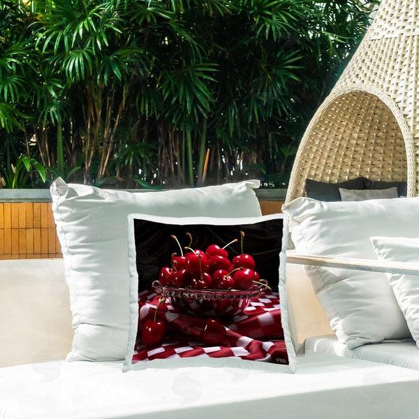 Stupell Industries RB | Cherries On Plaid Printed Throw Pillow