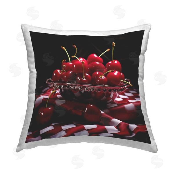 stupell industries RB | Cherries on Plaid Printed Throw Pillow
