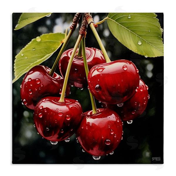 stupell industries RB | Cherries with Water Droplets Wall Art