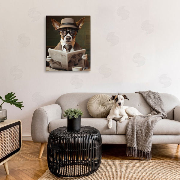 Stupell Industries RB | Classy Dog With Newspaper Wall Art
