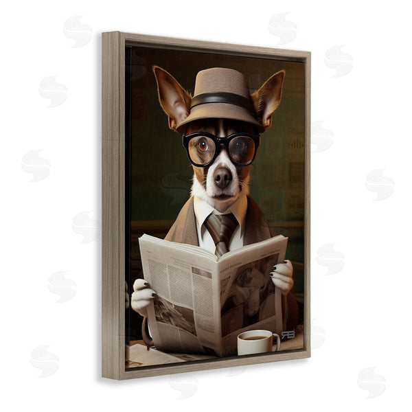 Stupell Industries RB | Classy Dog With Newspaper Wall Art