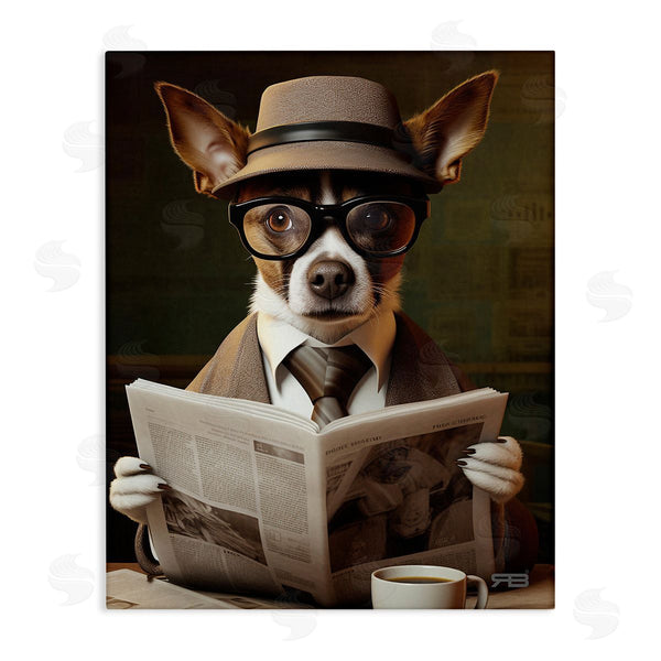 stupell industries RB | Classy Dog with Newspaper Wall Art