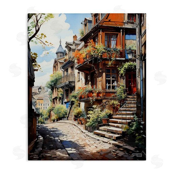 stupell industries RB | Cobblestone Walkway in Town Wall Art