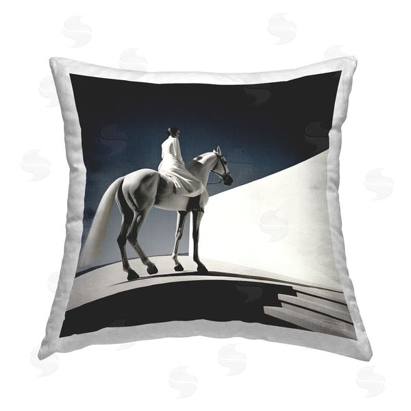 stupell industries RB | Contemporary Scene with Horse Printed Throw Pillow