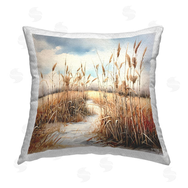 Stupell Industries RB | Country Stream With Reeds Printed Throw Pillow