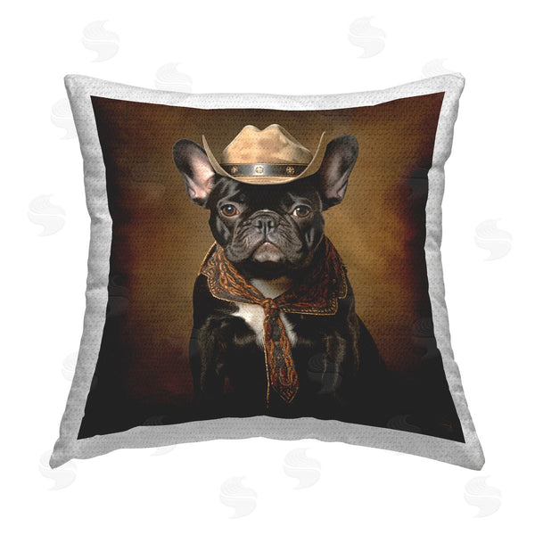 Stupell Industries RB | Cowboy French Bulldog Printed Throw Pillow