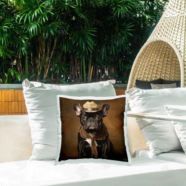Stupell Industries RB | Cowboy French Bulldog Printed Throw Pillow