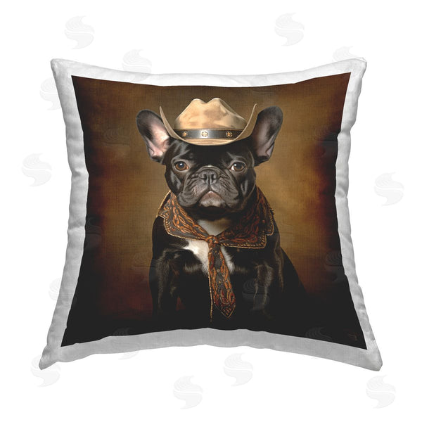 stupell industries RB | Cowboy French Bulldog Printed Throw Pillow
