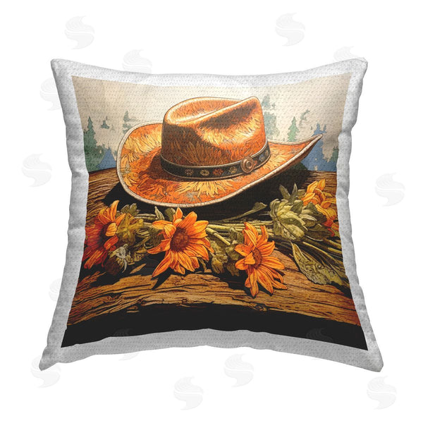 Stupell Industries RB | Cowboy Hat & Sunflowers Printed Throw Pillow