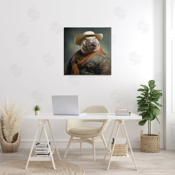 Stupell Industries RB | Cowboy Manatee Portrait Wall Art