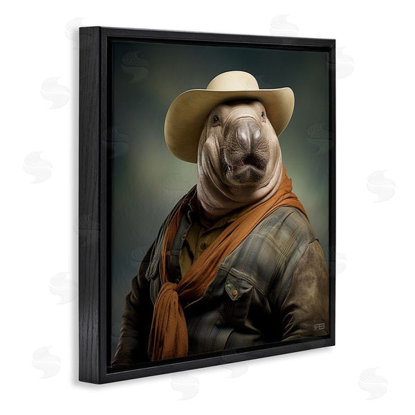 Stupell Industries RB | Cowboy Manatee Portrait Wall Art