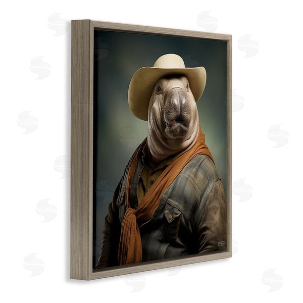 Stupell Industries RB | Cowboy Manatee Portrait Wall Art