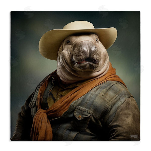 stupell industries RB | Cowboy Manatee Portrait Wall Art