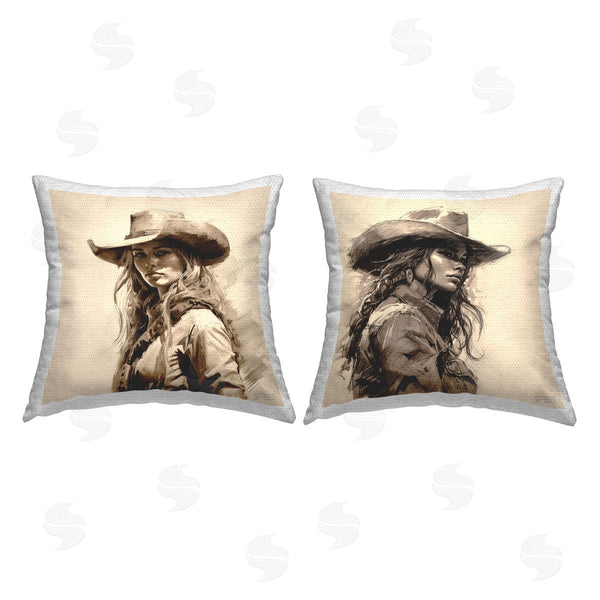 Stupell Industries RB | Cowgirl Beauty Portraits Printed Throw Pillow Set