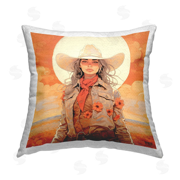 Stupell Industries RB | Cowgirl & Desert Moon Scene Printed Throw Pillow
