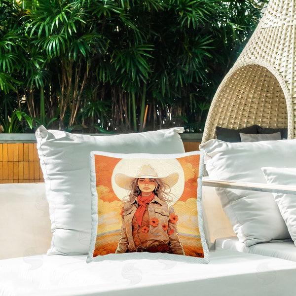 Stupell Industries RB | Cowgirl & Desert Moon Scene Printed Throw Pillow
