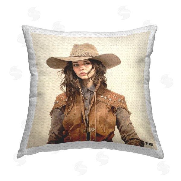 Stupell Industries RB | Cowgirl Gazing Portrait Printed Throw Pillow