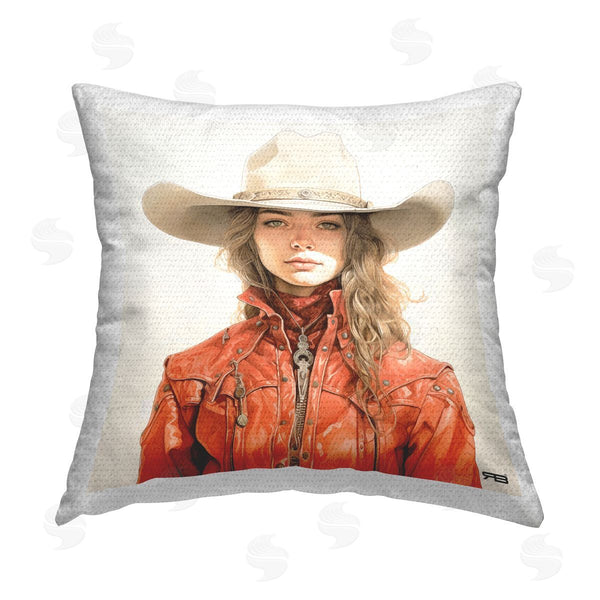 Stupell Industries RB | Cowgirl In Red Jacket Printed Throw Pillow
