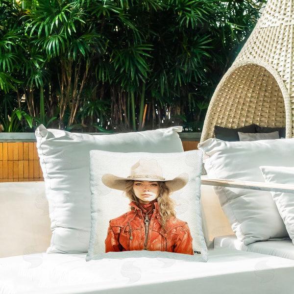 Stupell Industries RB | Cowgirl In Red Jacket Printed Throw Pillow