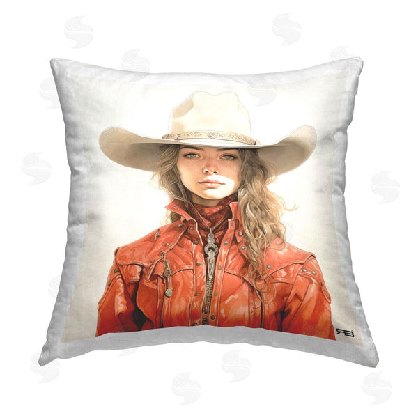 stupell industries RB | Cowgirl in Red Jacket Printed Throw Pillow