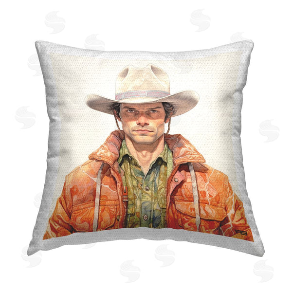 Stupell Industries RB | Detailed Cowboy Portrait Printed Throw Pillow
