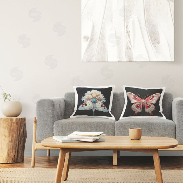 Stupell Industries RB | Detailed Pink Moths Flower Printed Throw Pillow Set