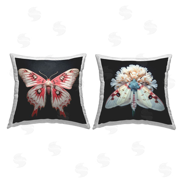 Stupell Industries RB | Detailed Pink Moths Flower Printed Throw Pillow Set