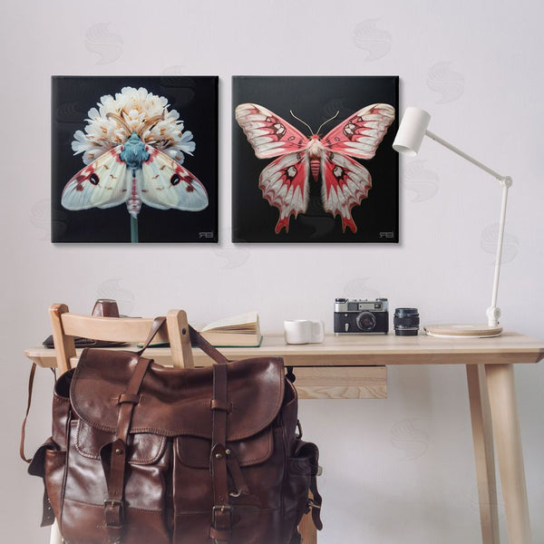Stupell Industries RB | Detailed Pink Moths Flower Wall Art