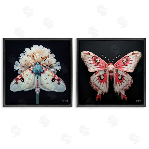 Stupell Industries RB | Detailed Pink Moths Flower Wall Art