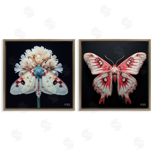 Stupell Industries RB | Detailed Pink Moths Flower Wall Art