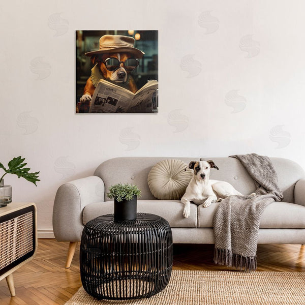 Stupell Industries RB | Dog Reading Newspaper Wall Art