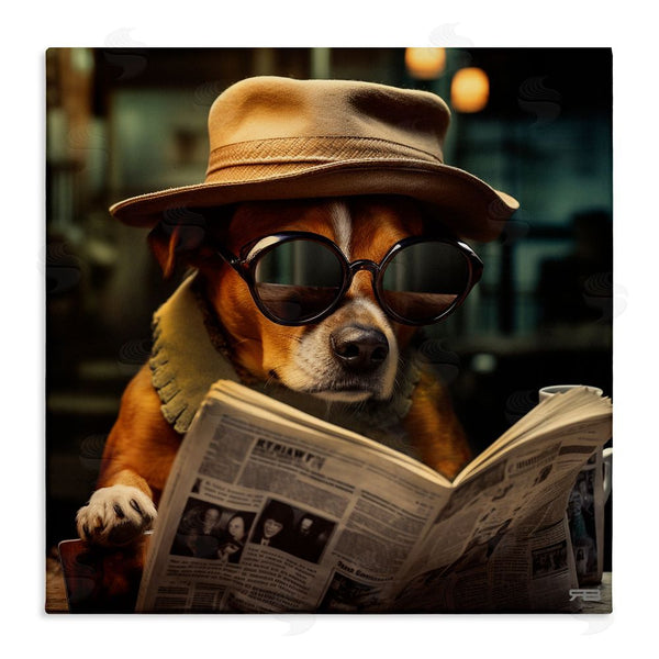 stupell industries RB | Dog Reading Newspaper Wall Art