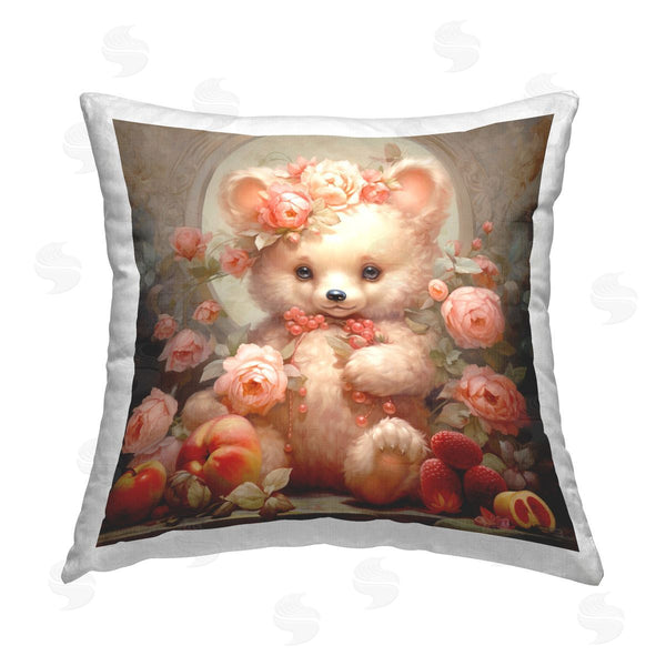 stupell industries RB | Elegant Bear with Florals Printed Throw Pillow