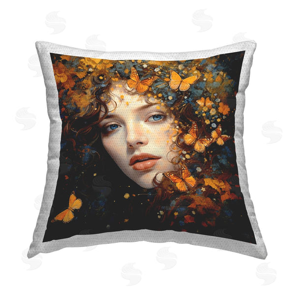 Stupell Industries RB | Elegant Girl & Butterflies Printed Throw Pillow