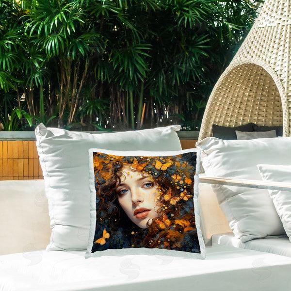Stupell Industries RB | Elegant Girl & Butterflies Printed Throw Pillow