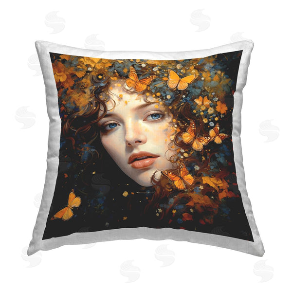 stupell industries RB | Elegant Girl & Butterflies Printed Throw Pillow