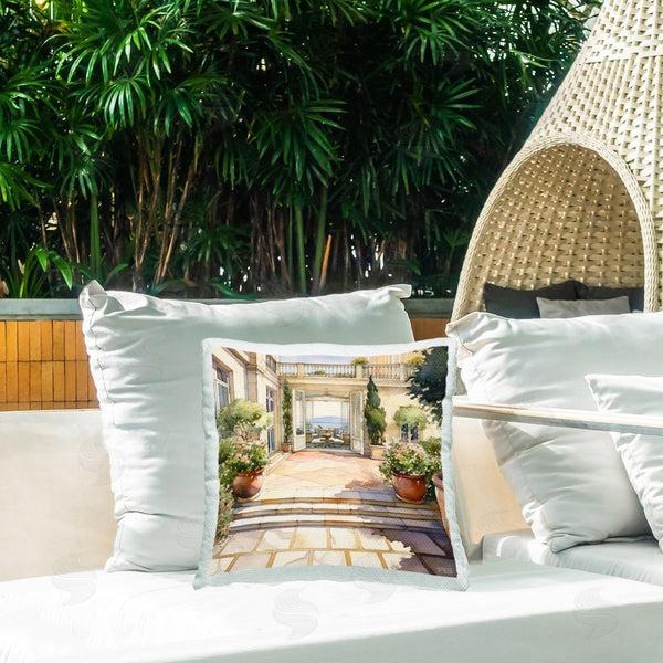 Stupell Industries RB | European Terrace Architecture Printed Throw Pillow