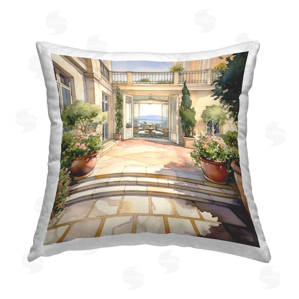 stupell industries RB | European Terrace Architecture Printed Throw Pillow