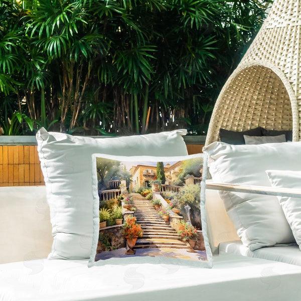 Stupell Industries RB | European Villa Architecture Printed Throw Pillow