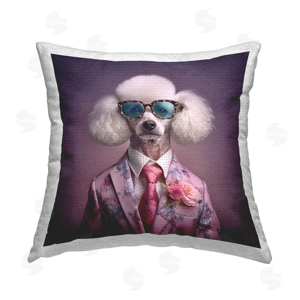 Stupell Industries RB | Fashionable Poodle Portrait Printed Throw Pillow