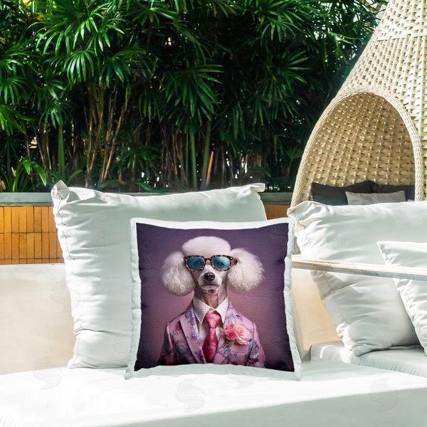 Stupell Industries RB | Fashionable Poodle Portrait Printed Throw Pillow