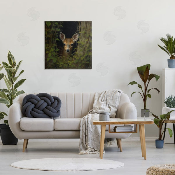 Stupell Industries RB | Fawn Peeking From Trees Wall Art
