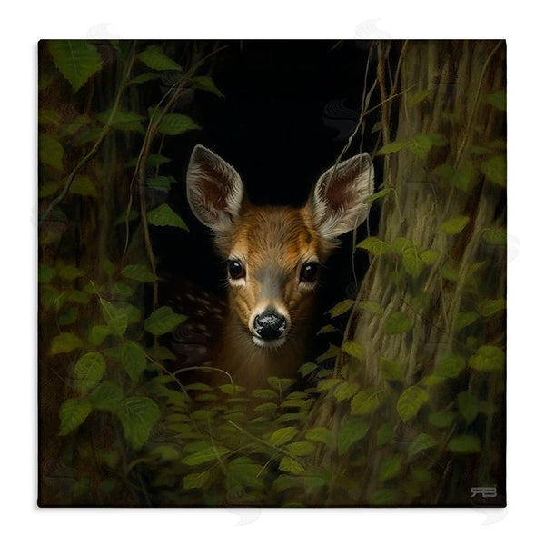 stupell industries RB | Fawn Peeking from Trees Wall Art