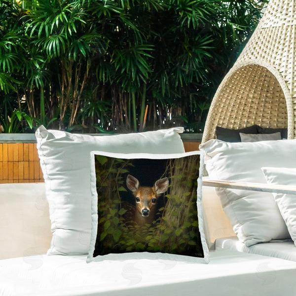 Stupell Industries RB | Fawn Peeking Ivy Plants Printed Throw Pillow