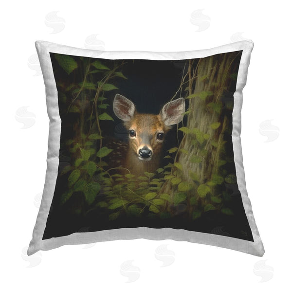 stupell industries RB | Fawn Peeking Ivy Plants Printed Throw Pillow