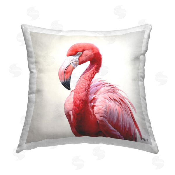 stupell industries RB | Flamingo with Fluffed Feathers Printed Throw Pillow